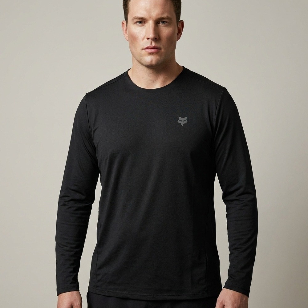 Fox Racing Tecbase LS Shirt Mens‎ XL Black Technical Baselayer  LongSleeve